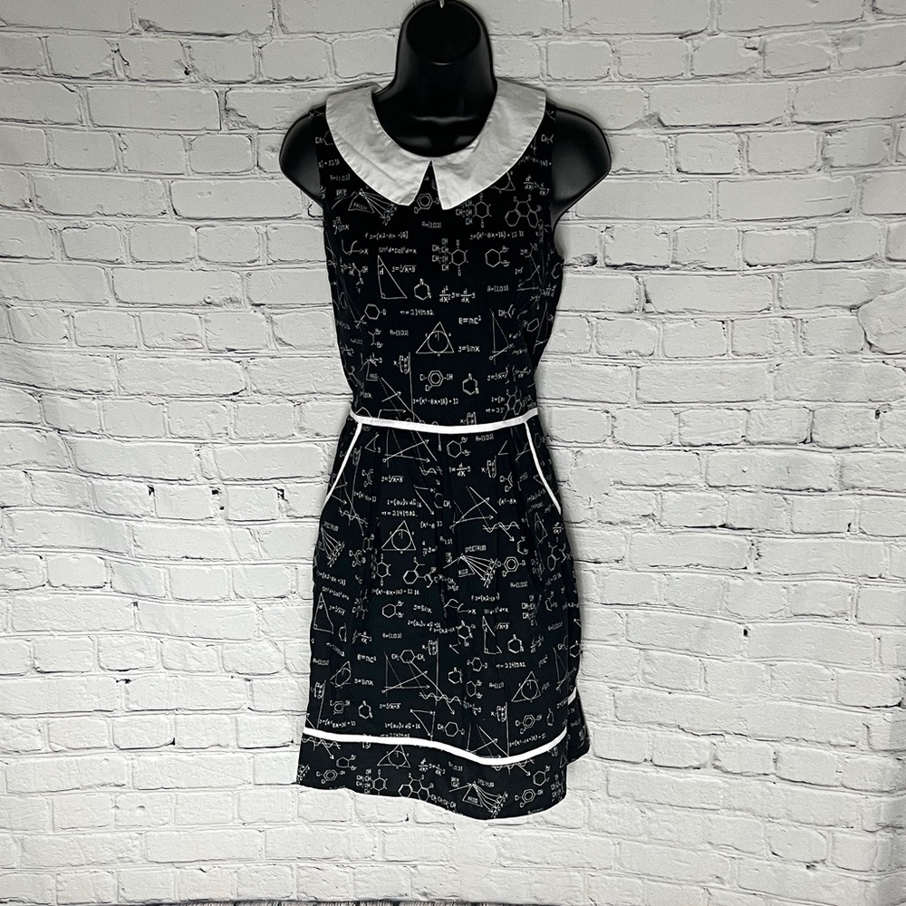 Modcloth Monochrome Science Pattern Mini Dress - image 1